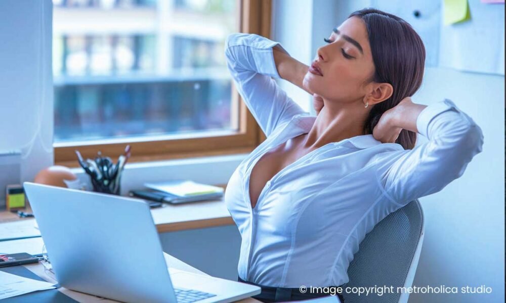 Feeling stiff at work? Try these 6 easy desk stretches to relieve tension, improve posture, and boost energy in just a few minutes